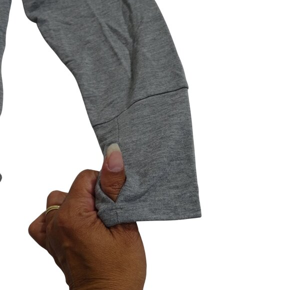 Athletic Works Soft Pullover Hoodie Heather Grey Women Size L 12-14 Thumb Hole - Picture 2 of 11